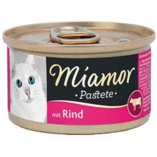 Finnern Miamor υγρή τροφή για ενήλικες γάτες πατέ με μοσχάρι 85g