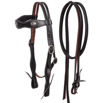 Mompso Χαλινό Western headstall WHPH4 μαύρο cob από ανθεκτικό φυσικό δέρμα Mompso Χαλινό Western headstall WHPH4 μαύρο cob από ανθεκτικό φυσικό δέρμα