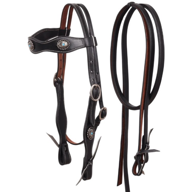 Mompso Χαλινό Western headstall WHPH4 μαύρο cob από ανθεκτικό φυσικό δέρμα Mompso Χαλινό Western headstall WHPH4 μαύρο cob από ανθεκτικό φυσικό δέρμα