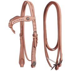 Mompso Δερμάτινο Χαλινό Rosette + Hνία από φυσικό δέρμα cob Mompso Δερμάτινο Χαλινό Rosette + Hνία από φυσικό δέρμα cob