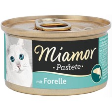Finnern Miamor υγρή τροφή για ενήλικες γάτες πατέ με πέστροφα 85g