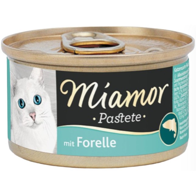 Finnern Miamor υγρή τροφή για ενήλικες γάτες πατέ με πέστροφα 85g