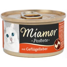 Finnern Miamor υγρή τροφή για ενήλικες γάτες πατέ με συκώτι πουλερικών 85g