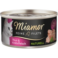 Finnern Miamor κομμάτια φιλέτα τόνου και καβουριού στο δικό τους χυμό με χαμηλά λιπαρά 80g Finnern Miamor κομμάτια φιλέτα τόνου και καβουριού στο δικό τους χυμό με χαμηλά λιπαρά 80g