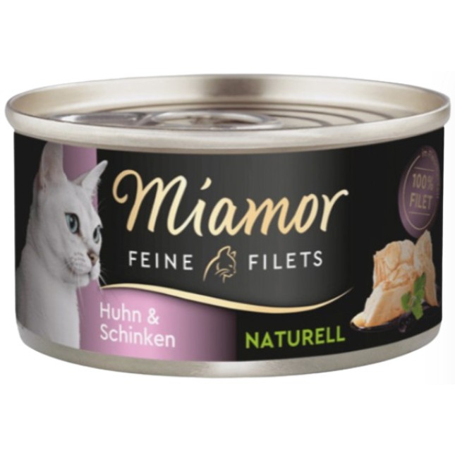 Finnern Miamor κομμάτια φιλέτα κοτόπουλου και ζαμπόν στο δικός του χυμό με χαμηλά λιπαρά