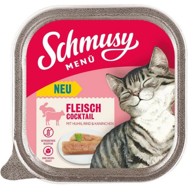 Finnern Schmusy τροφή για ενήλικες γάτες χωρίς δημητριακά με κοτόπουλο, μοσχάρι, κουνέλι 100g Finnern Schmusy τροφή για ενήλικες γάτες χωρίς δημητριακά με κοτόπουλο, μοσχάρι, κουνέλι 100g