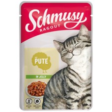 Finnern Schmusy πλήρης τροφή για ενήλικες γάτες με γαλοπούλα σε ζελέ 100g