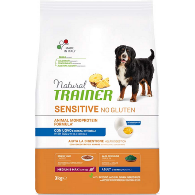 Natural Trainer τροφή για μεσαίους & μεγαλόσωμους ενήλικους σκύλους με αυγό 3kg Natural Trainer τροφή για μεσαίους & μεγαλόσωμους ενήλικους σκύλους με αυγό 3kg