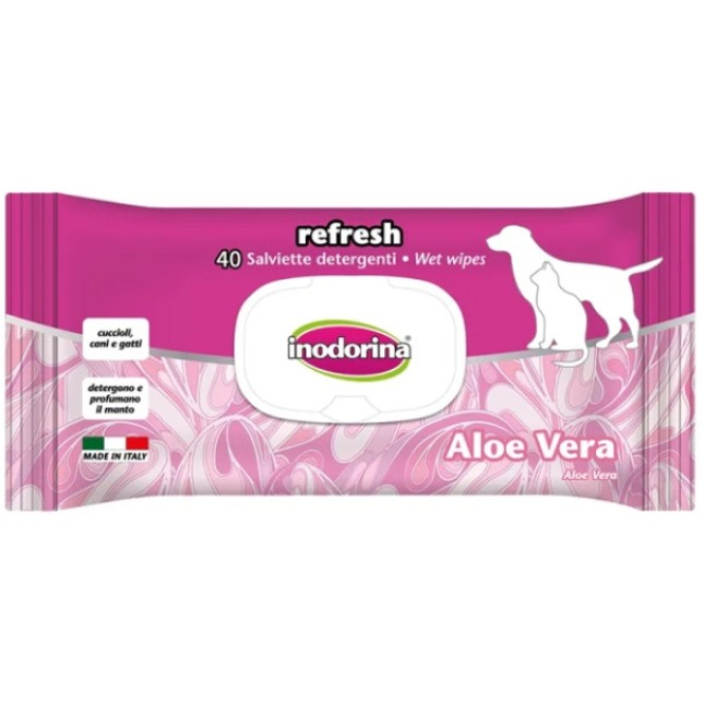 Inodorina Refresh μαντηλάκια αλόης 20cm x 30cm 40τμχ Inodorina Refresh μαντηλάκια αλόης 20cm x 30cm 40τμχ