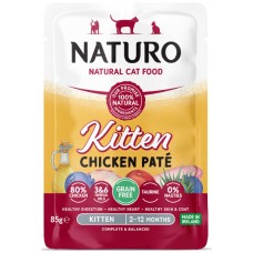Naturo Πλήρης τροφή για γατάκια με πατέ κοτόπουλου χωρίς σιτηρά 85g