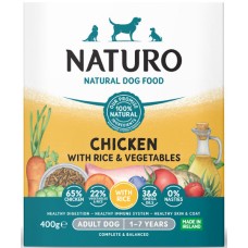 Naturo Πλήρης νωπή τροφή με κοτόπουλο, ρύζι και λαχανικά 400g