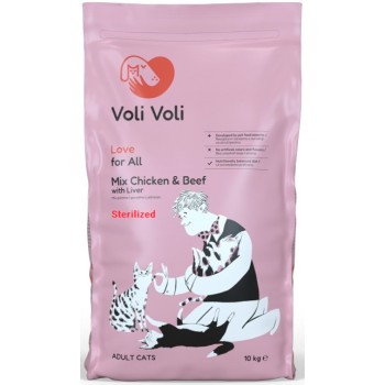Voli Voli Love Τροφή για Στειρωμένες Γάτες με Μοσχάρι, Κοτόπουλο, Συκώτι 10kg Voli Voli Love Τροφή για Στειρωμένες Γάτες με Μοσχάρι, Κοτόπουλο, Συκώτι 10kg