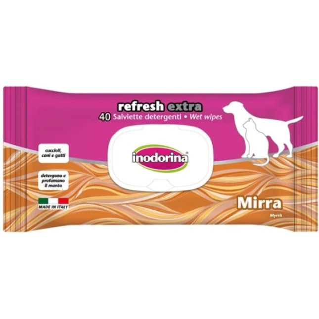 Inodorina Refresh extra μαντηλάκια με άρωμα γάλακτος και βανίλιας 20cm x 30cm 40τμχ Inodorina Refresh extra μαντηλάκια με άρωμα γάλακτος και βανίλιας 20cm x 30cm 40τμχ