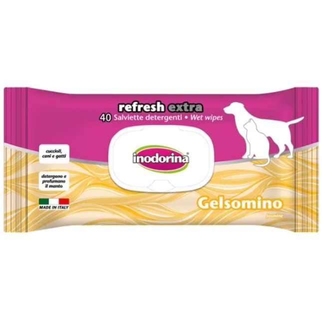 Inodorina Refresh extra μαντηλάκια με άρωμα γιασεμιού 20cm x 30cm 40τμχ Inodorina Refresh extra μαντηλάκια με άρωμα γιασεμιού 20cm x 30cm 40τμχ