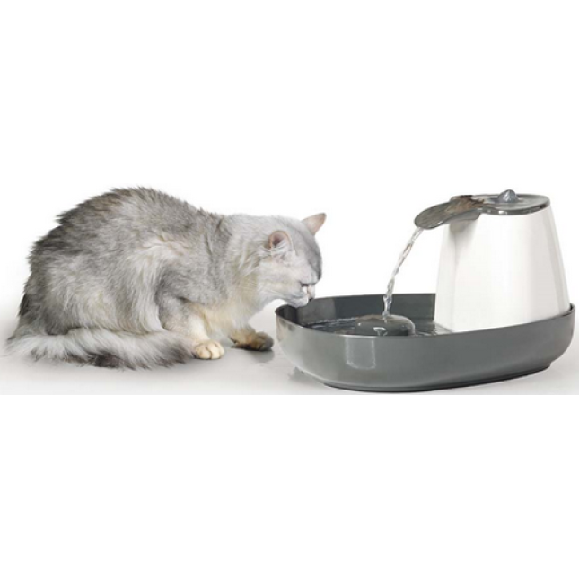Savic Cascade σιντριβάνι νερού για γάτες και μικρά σκυλιά λευκό ανθρακί  1,5l