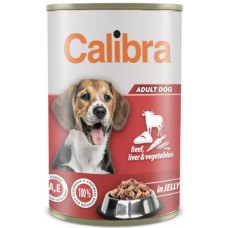 Calibra Dog Κονσέρβα για ενήλικους σκύλους με βοδινό, συκώτι και λαχανικά σε ζελέ 1240gr