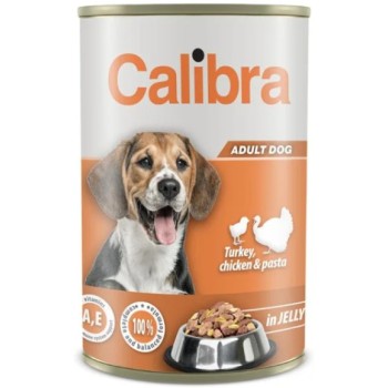 Calibra Dog Κονσέρβα για ενήλικους σκύλους με Γαλοπούλα, κοτόπουλο, ζυμαρικά σε ζελέ 1240gr Calibra Dog Κονσέρβα για ενήλικους σκύλους με Γαλοπούλα, κοτόπουλο, ζυμαρικά σε ζελέ 1240gr