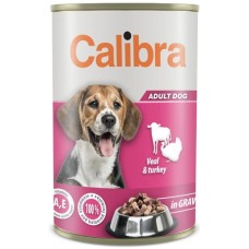 Calibra Dog Κονσέρβα για ενήλικους σκύλους με βοδινό και γαλοπούλα σε σάλτσα 1240gr