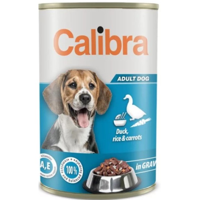 Calibra Dog Κονσέρβα για ενήλικους σκύλους με πάπια-ρύζι-καρότα σε σάλτσα 1240gr Calibra Dog Κονσέρβα για ενήλικους σκύλους με πάπια-ρύζι-καρότα σε σάλτσα 1240gr