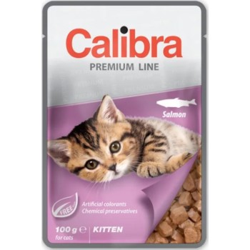 Calibra Cat Πλήρης τροφή για γατάκια με σολομό σε σάλτσα 100g Calibra Cat Πλήρης τροφή για γατάκια με σολομό σε σάλτσα 100g