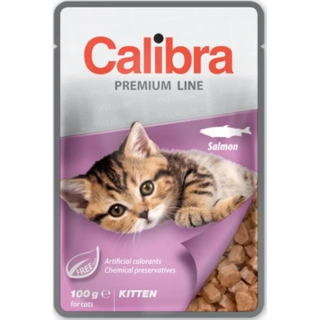 Calibra Cat Πλήρης τροφή για γατάκια με σολομό σε σάλτσα 100g Calibra Cat Πλήρης τροφή για γατάκια με σολομό σε σάλτσα 100g