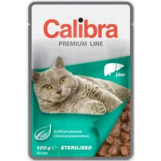 Calibra Cat Πλήρης τροφή για για στειρωμένες γάτες με συκώτι σε σάλτσα 100g