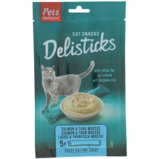 Pets Unlimited Σνακ σε mousse για ενήλικες γάτες άνω των 4 μηνών με γεύση σολoμό και τόνο 15g Pets Unlimited Σνακ σε mousse για ενήλικες γάτες άνω των 4 μηνών με γεύση σολoμό και τόνο 15g