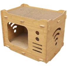 Ξύλινο σπιτάκι γάτας σε φυσικό χρώμα 44x31.5x34cm Ξύλινο σπιτάκι γάτας σε φυσικό χρώμα 44x31.5x34cm