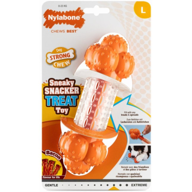 Nylabone κόκκαλο γεμίσματος με λιχουδιές-αλείμματα και γεύση μπέικον για μεσαία και μεγαλόσωμα σκυλι Nylabone κόκκαλο γεμίσματος με λιχουδιές-αλείμματα και γεύση μπέικον για μεσαία και μεγαλόσωμα σκυλι