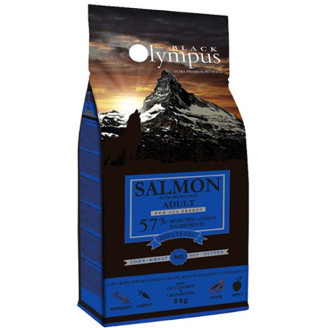 Black Olympus Ολοκληρωμένη τροφή για ενήλικες σκύλους όλων των φυλών με σολομό και καστανό ρύζι Black Olympus Ολοκληρωμένη τροφή για ενήλικες σκύλους όλων των φυλών με σολομό και καστανό ρύζι
