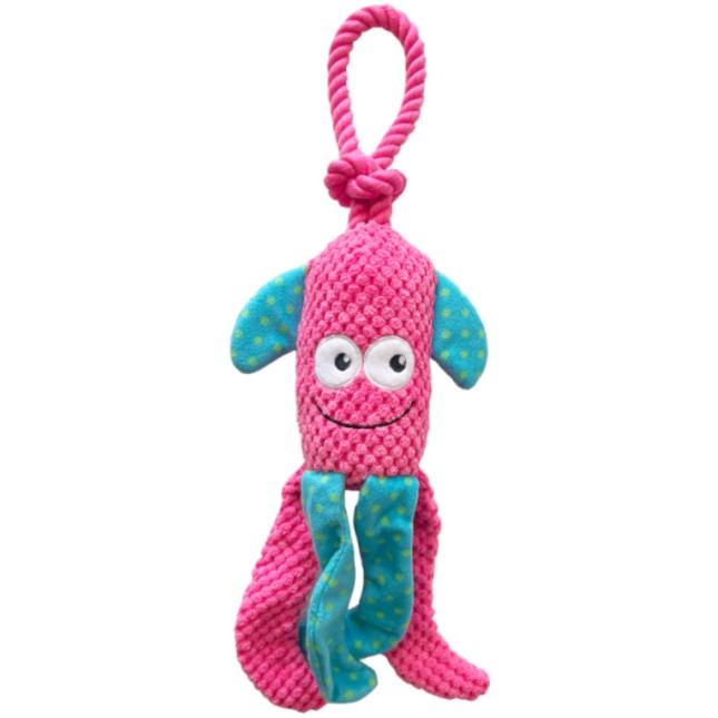Happypet βελούδινο παιχνίδι με σχοινί ροζ χταπόδι 25x8cm Happypet βελούδινο παιχνίδι με σχοινί ροζ χταπόδι 25x8cm