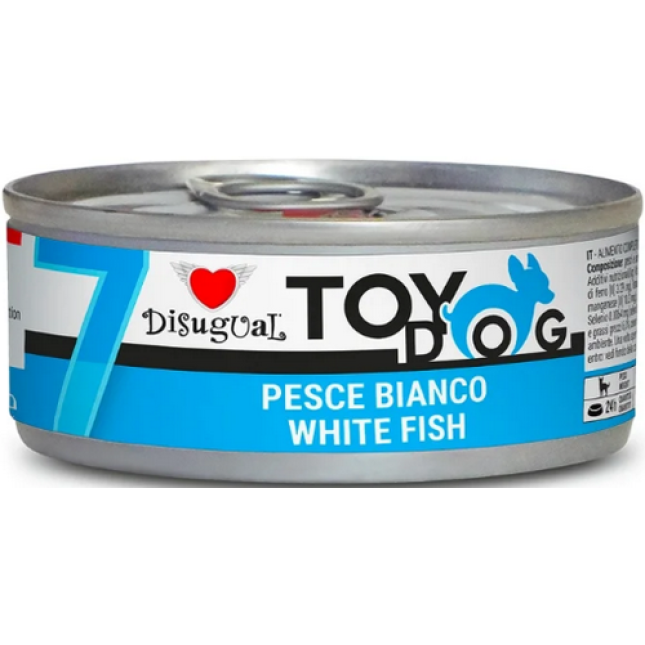 Disugual Toy Μονοπρωτεϊνική τροφή Πατέ για μικρόσωμους ενήλικους σκύλους με Λευκά Ψάρια 85gr Disugual Toy Μονοπρωτεϊνική τροφή Πατέ για μικρόσωμους ενήλικους σκύλους με Λευκά Ψάρια 85gr