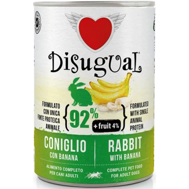 Disugual FRUIT Μονοπρωτεϊνική τροφή ενήλικου σκύλου πατέ Κουνέλι+Μπανάνα 400gr Disugual FRUIT Μονοπρωτεϊνική τροφή ενήλικου σκύλου πατέ Κουνέλι+Μπανάνα 400gr