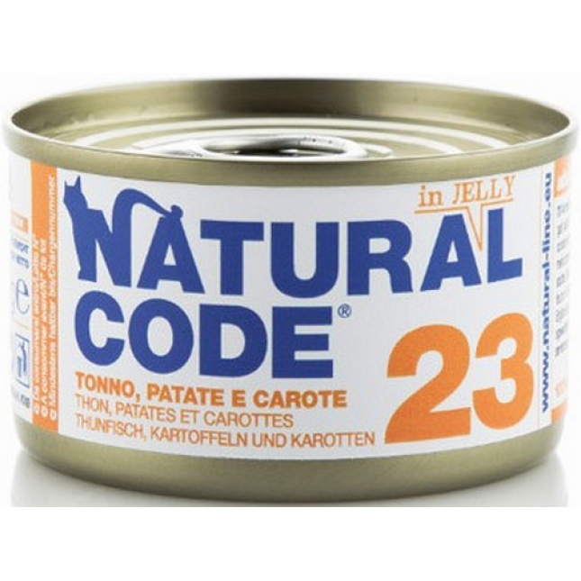 Natural Code τροφή για ενήλικες γάτες - Πατέ Τόνος, Πατάτα και Καρότα 85gr Natural Code τροφή για ενήλικες γάτες - Πατέ Τόνος, Πατάτα και Καρότα 85gr