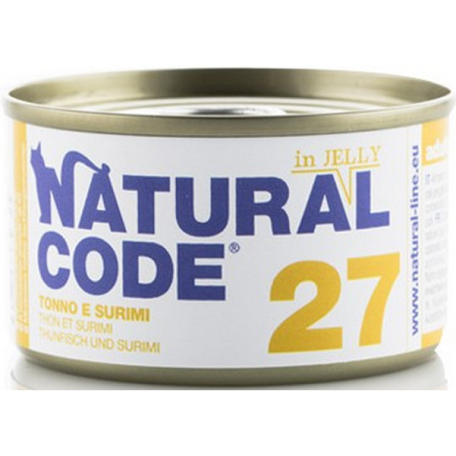 Natural Code τροφή για ενήλικες γάτες - Πατέ Τόνος & Σουρίμι 85gr Natural Code τροφή για ενήλικες γάτες - Πατέ Τόνος & Σουρίμι 85gr