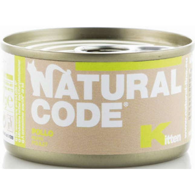 Natural Code τροφή για γατάκια που μεγαλώνουν με Κοτόπουλο 85gr Natural Code τροφή για γατάκια που μεγαλώνουν με Κοτόπουλο 85gr