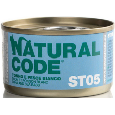 Natural Code τροφή ιδανική για ενήλικες στειρωμένες γάτες με Τόνο & Λευκά Ψάρια 85gr Natural Code τροφή ιδανική για ενήλικες στειρωμένες γάτες με Τόνο & Λευκά Ψάρια 85gr
