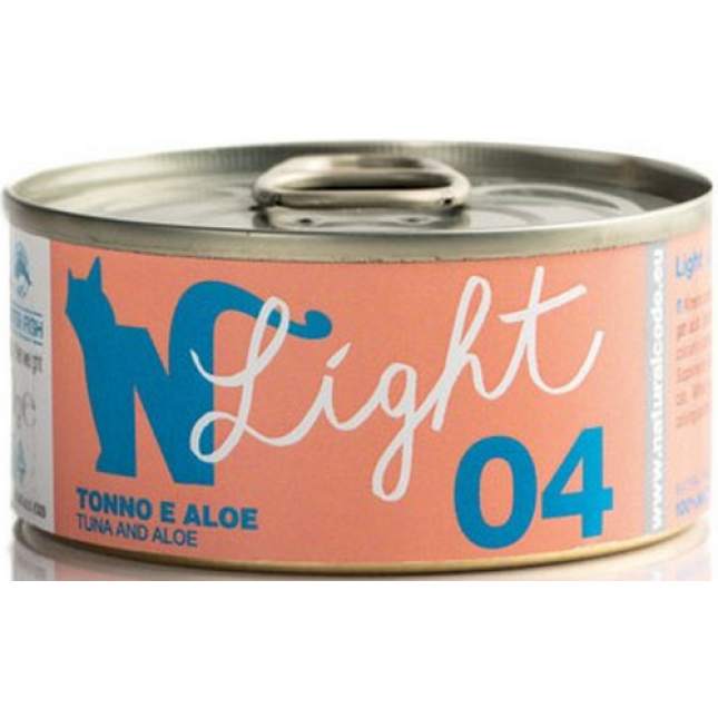 Natural Code τροφή Light για ενήλικες γάτες με Τόνο & Αλόη 70gr Natural Code τροφή Light για ενήλικες γάτες με Τόνο & Αλόη 70gr