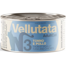Natural Code τροφή ιδανική για ενήλικες γάτες VELLUTATA με Τόνο & Κοτόπουλο 85gr Natural Code τροφή ιδανική για ενήλικες γάτες VELLUTATA με Τόνο & Κοτόπουλο 85gr