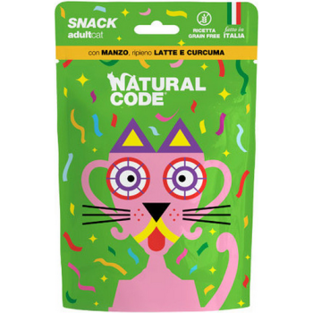 Natural Code Λιχουδιές για ενήλικες γάτες σε φακελάκι με Μοσχάρι και Κουρκουμάς 60gr Natural Code Λιχουδιές για ενήλικες γάτες σε φακελάκι με Μοσχάρι και Κουρκουμάς 60gr