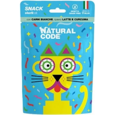 Natural Code Λιχουδιές για ενήλικες στειρωμένες γάτες σε φακελάκι με Λευκό κρέας και Κουρκουμά 60gr Natural Code Λιχουδιές για ενήλικες στειρωμένες γάτες σε φακελάκι με Λευκό κρέας και Κουρκουμά 60gr