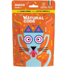 Natural Code Λιχουδιές για ενήλικες στειρωμένες γάτες σε φακελάκι με Κόκκινο κρέας και Μύρτιλα 60gr Natural Code Λιχουδιές για ενήλικες στειρωμένες γάτες σε φακελάκι με Κόκκινο κρέας και Μύρτιλα 60gr