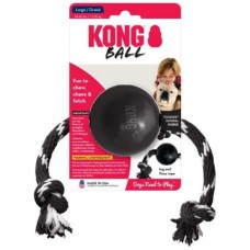 Kong Extreme Παιχνίδι μπάλα από μαύρο καουτσούκ με σχοινί Lg Kong Extreme Παιχνίδι μπάλα από μαύρο καουτσούκ με σχοινί Lg