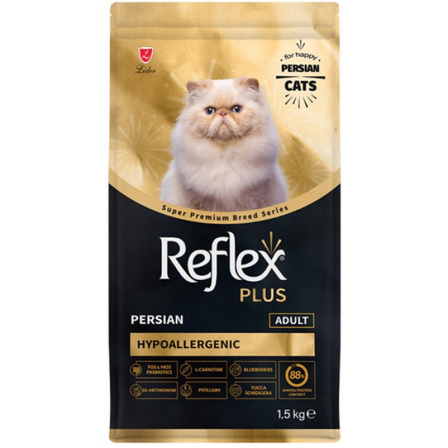 Lider Reflex Πλήρης και υποαλλεργική ξηρά τροφή για ενήλικες γάτες Persian  με κοτόπουλο 1,5Kg
