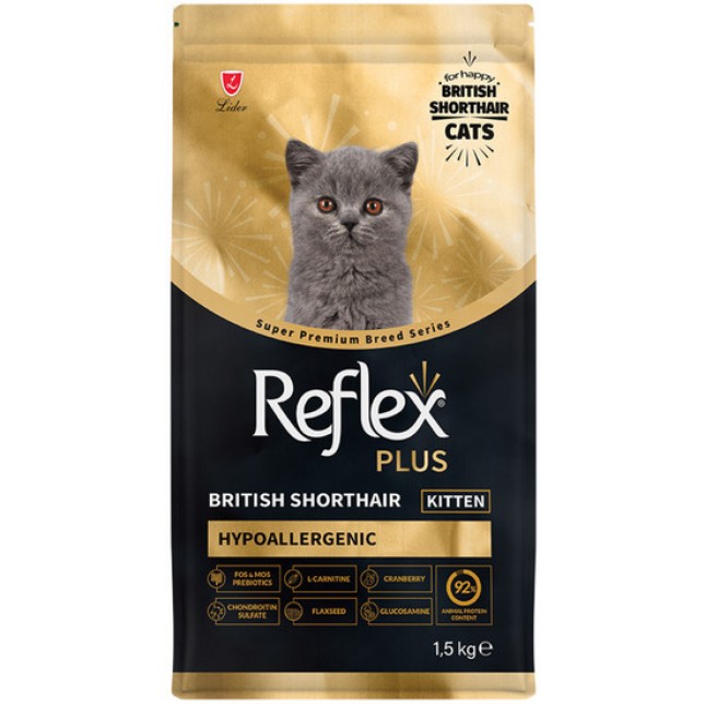 Lider Reflex Πλήρης και υποαλλεργική ξηρά τροφή για γατάκια British Shorthair με κοτόπουλο 1,5Kg Lider Reflex Πλήρης και υποαλλεργική ξηρά τροφή για γατάκια British Shorthair με κοτόπουλο 1,5Kg