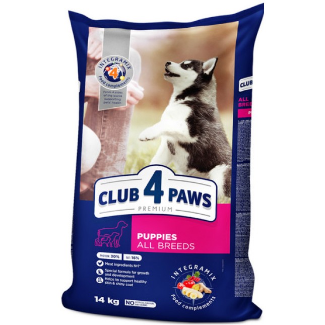 Kormotech Club 4 Paws Πλήρης τροφή για κουτάβια όλων των φυλών με κοτόπουλο Kormotech Club 4 Paws Πλήρης τροφή για κουτάβια όλων των φυλών με κοτόπουλο