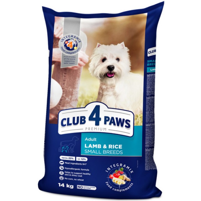 Kormotech Club 4 Paws ξηρή διατροφή υψηλής ποιότητας για ενήλικα μικρόσωμα σκυλιά με αρνί με ρύζι