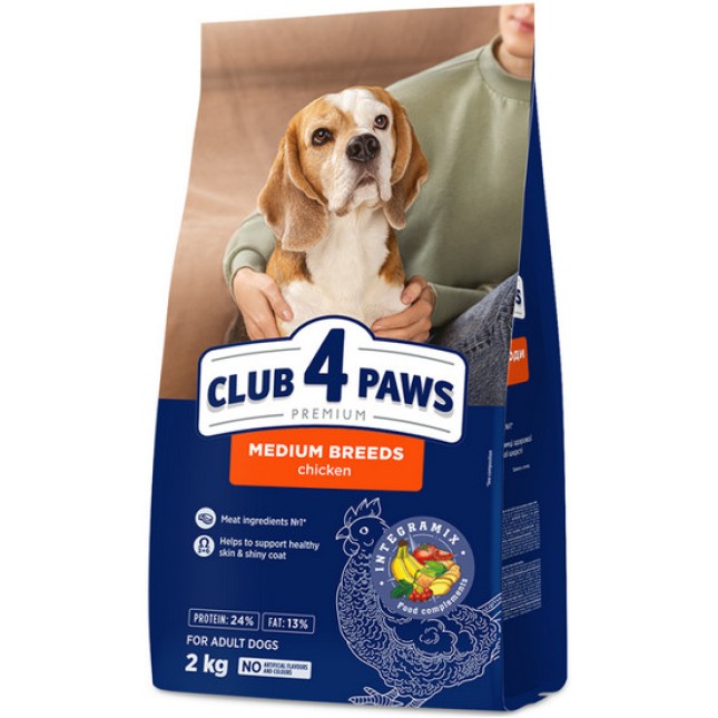 Kormotech Club 4 Paws για ενήλικους σκύλους μεσαίων φυλών με κοτόπουλο Kormotech Club 4 Paws για ενήλικους σκύλους μεσαίων φυλών με κοτόπουλο