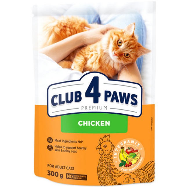 Kormotech Club 4 Paws ξηρή τροφή για ενήλικες γάτες με 26% κοτόπουλο