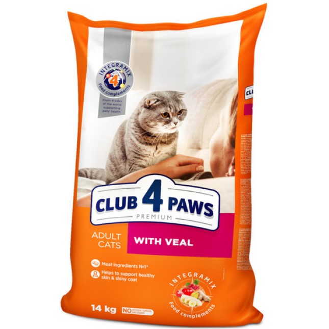 Kormotech Club 4 Paws τροφή για ενήλικες γάτες με μοσχάρι 14kg Kormotech Club 4 Paws τροφή για ενήλικες γάτες με μοσχάρι 14kg